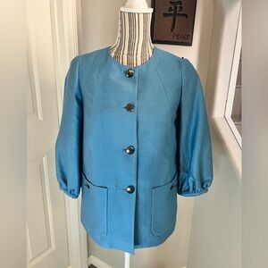 BANANA REPUBLIC BUTTON DOWN POCKET SILK COTTON BLEND JACKET COAT SIZE XS